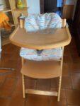 OCCASION - Chaise haute évolutive avec coussin et harnais de sécurité